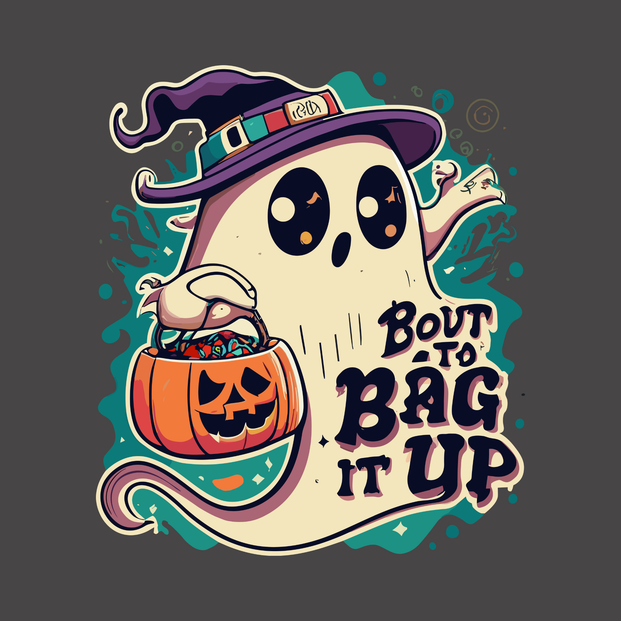 Retro Ghost SVG, No Diggity Bout To Bag It Up SVG, Cool Ghost png